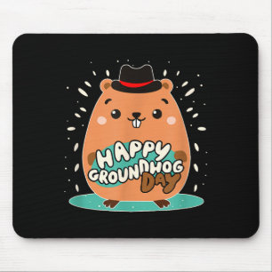 Punxsy Phils Cute Groundhog Day Holiday Design For Mouse Pad