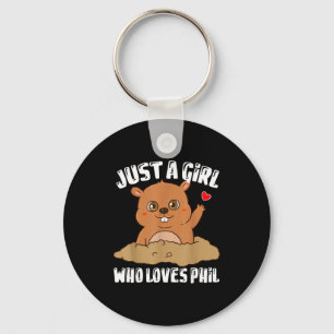 Punxsy Phils Cute Groundhog Day Holiday For Women  Key Ring