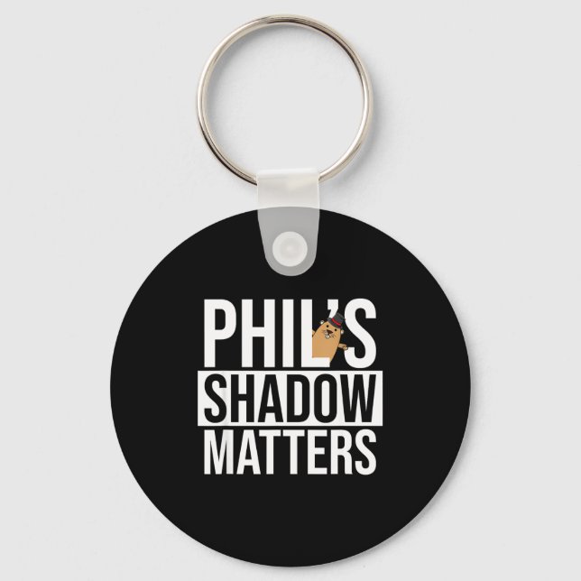 Punxsy Phils Cute Groundhog Day Shadow S February  Key Ring (Front)