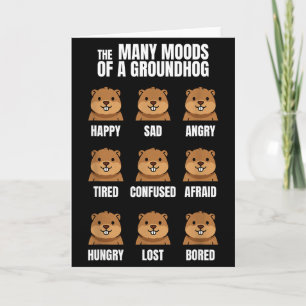 Punxsy Phils Cute Moods Groundhog Day Feb 2nd Holi Card