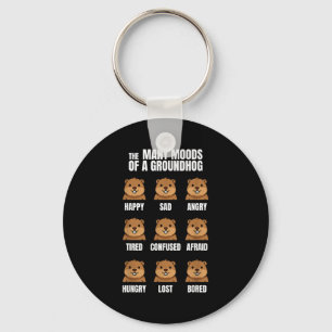 Punxsy Phils Cute Moods Groundhog Day Feb 2nd Holi Key Ring