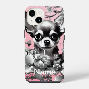 Pup amongst flowers change for your loved portrait iPhone 14 case