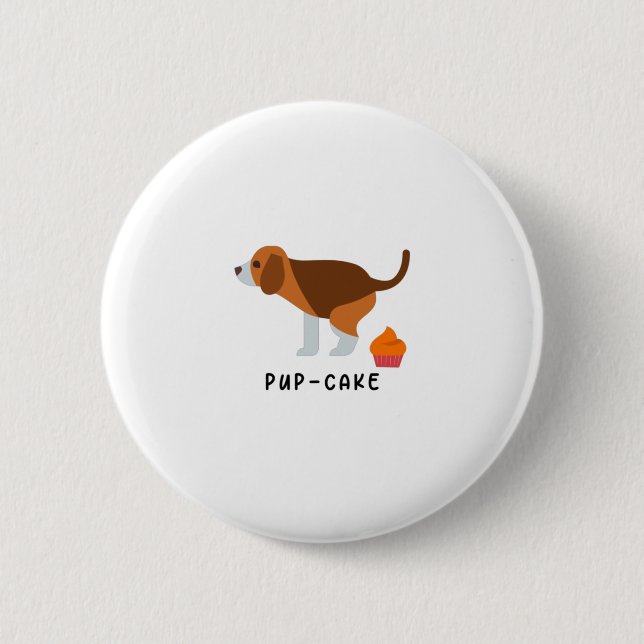 Pup Cake 6 Cm Round Badge (Front)