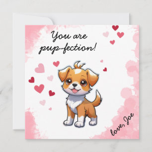 Pup-fection! Cute Puppy Valentine Card