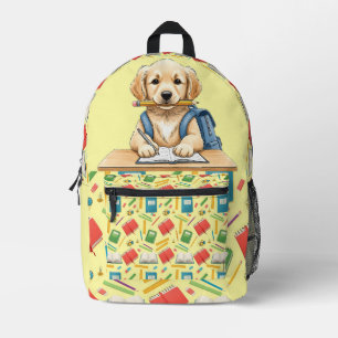 Pup in Class Ready to Pass Printed Backpack