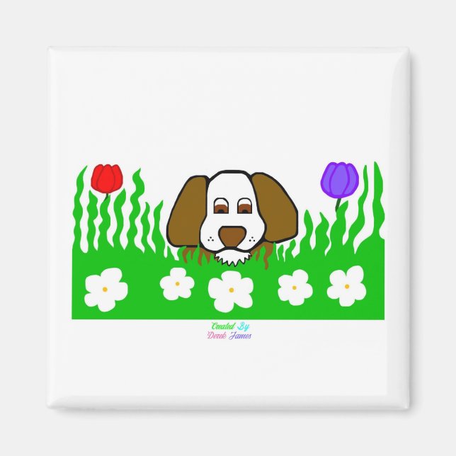 Pup N Play 2 Inch Square Magnet (Front)