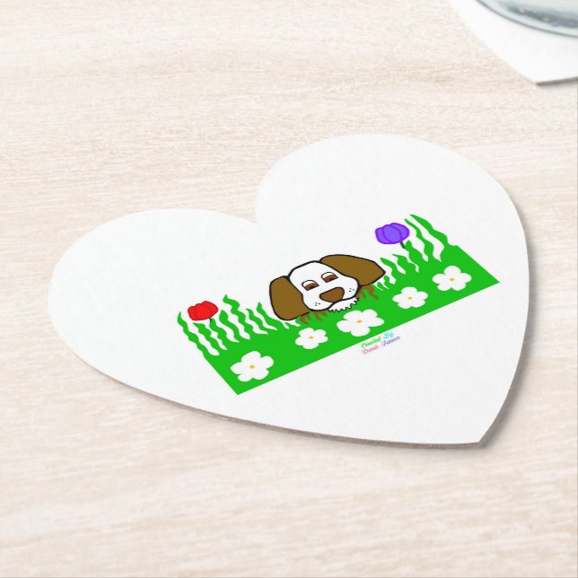 Pup N Play Heart Paper Coaster (Angled)