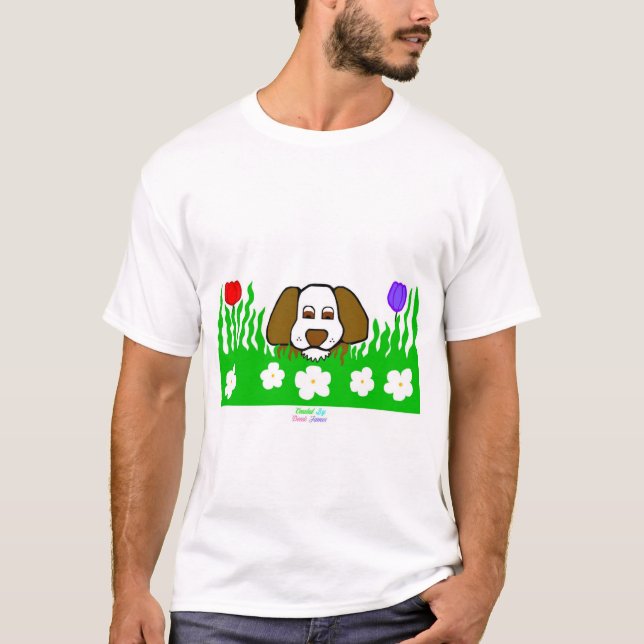 Pup N Play Men's White Basic T Shirt (Front)