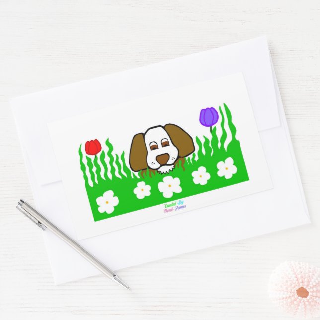Pup N Play Rectangle Sticker (Envelope)