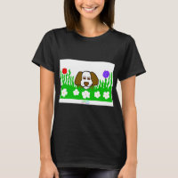 Pup N Play Women's Black Basic T Shirt