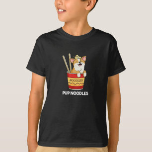 Pup Noodles Funny Cup Noodles Pun Dark BG T-Shirt