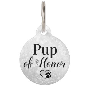Pup Of Honour Personalised Dog Pet Wedding Tag