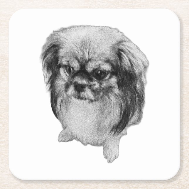Pup of Prestige Square Paper Coaster (Front)