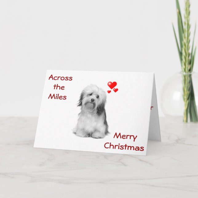 PUP SENDS CHRISTMAS WISH ACROSS THE MILES HOLIDAY CARD (Front)