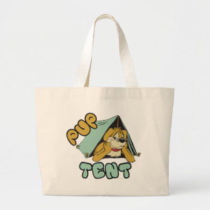 Pup Tent Camping Large Tote Bag