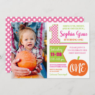 Pupmkin 1st Birthday Invitation with Photo