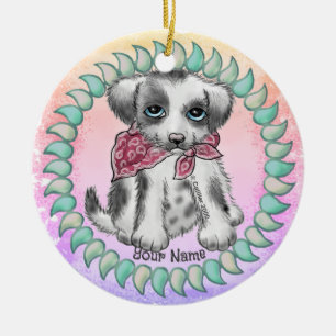 Pupper Dog  Ceramic Ornament