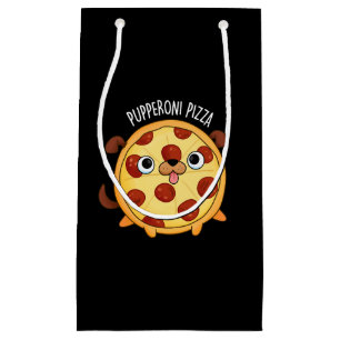 Pupperoni Pizza Funny Pizza Pun Dark BG Small Gift Bag