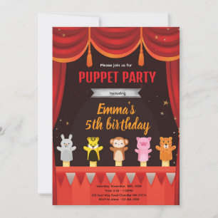 Puppet birthday party invitation