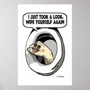 Puppet hand in toilet poster