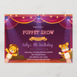Puppet show birthday invitation