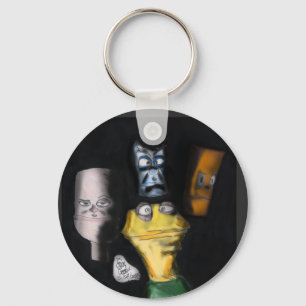 Puppets in the dark ( Erica Crooks puppet art ) Key Ring