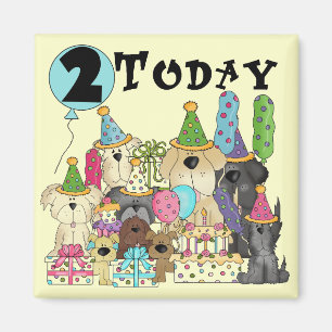 Puppies 2nd Birthday Bash Tshirts and Gifts Magnet