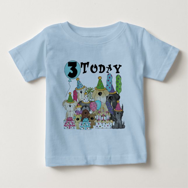 Puppies 3rd Birthday Bash Tshirts and Gifts (Front)