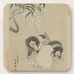 Puppies and Blossoms Coaster
