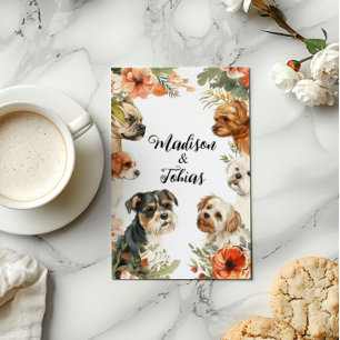 Puppies and Flowers Wedding Invitation