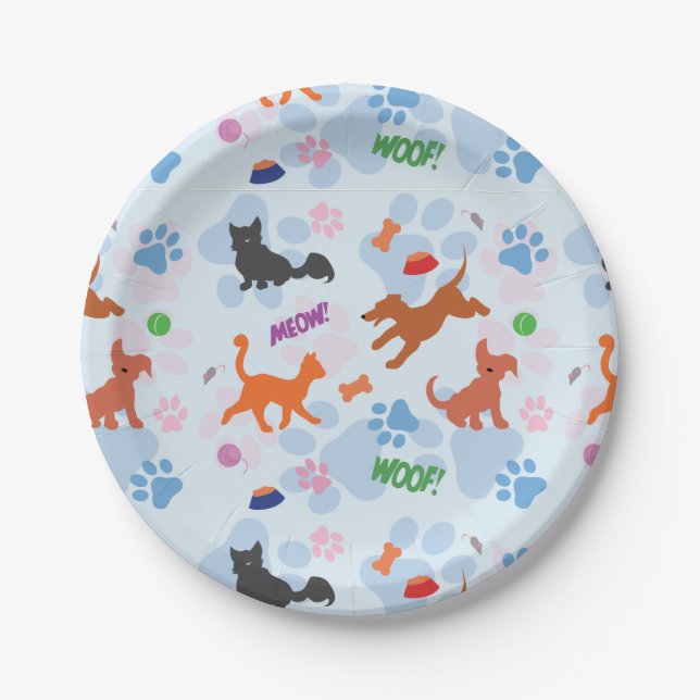 Puppies and Kittens Paper Plate (Front)