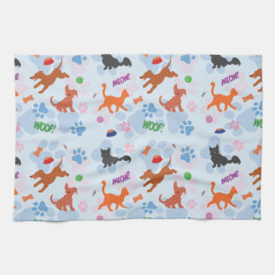 Puppies and Kittens Tea Towel
