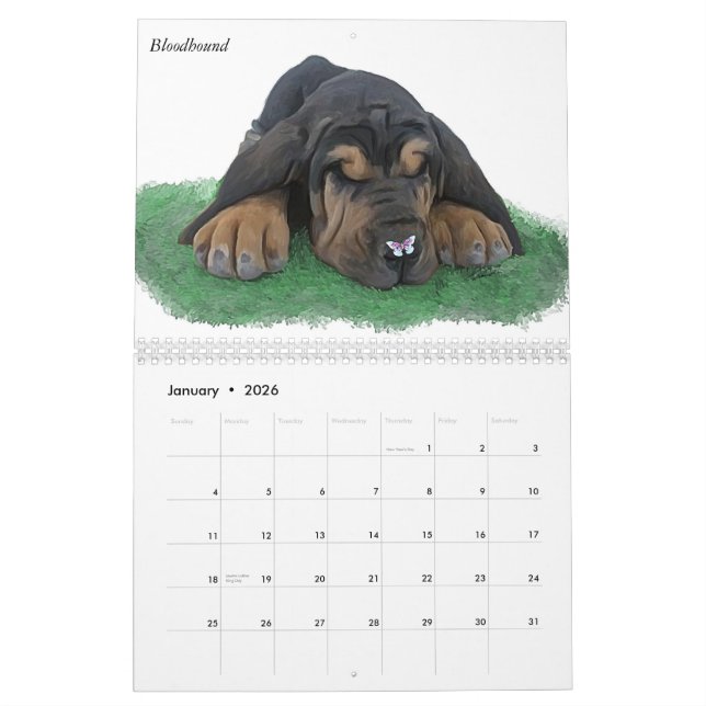 Puppies & Butterflies Calendar (Jan 2026)