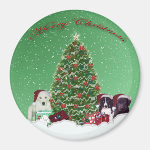 Puppies Christmas Day Magnet
