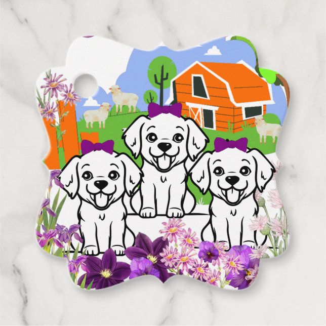 Puppies fancy favour tags (Front)