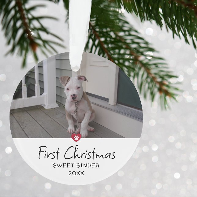 Puppies First Christmas Photo Ornament (Puppies First Christmas Photo Ceramic Ornament)