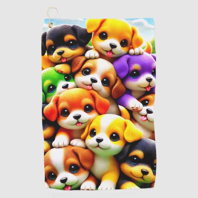 Puppies Golf Towel (Front)
