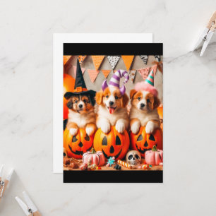 Puppies halloween party invitation