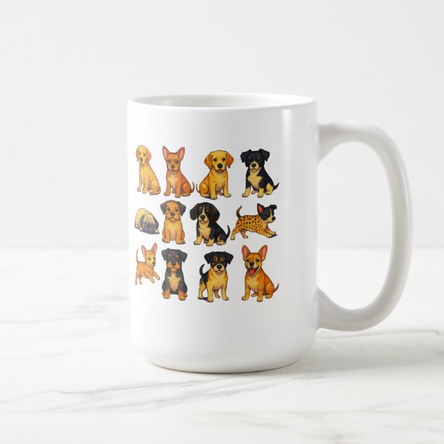 Puppies In Different Poses Coffee Mug (Right)