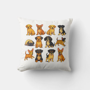 Puppies In Different Poses Cushion