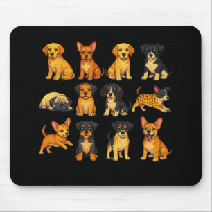 Puppies In Different Poses Mouse Pad