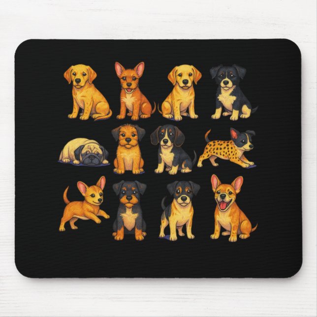 Puppies In Different Poses Mouse Pad (Front)
