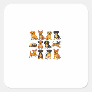 Puppies In Different Poses Square Sticker