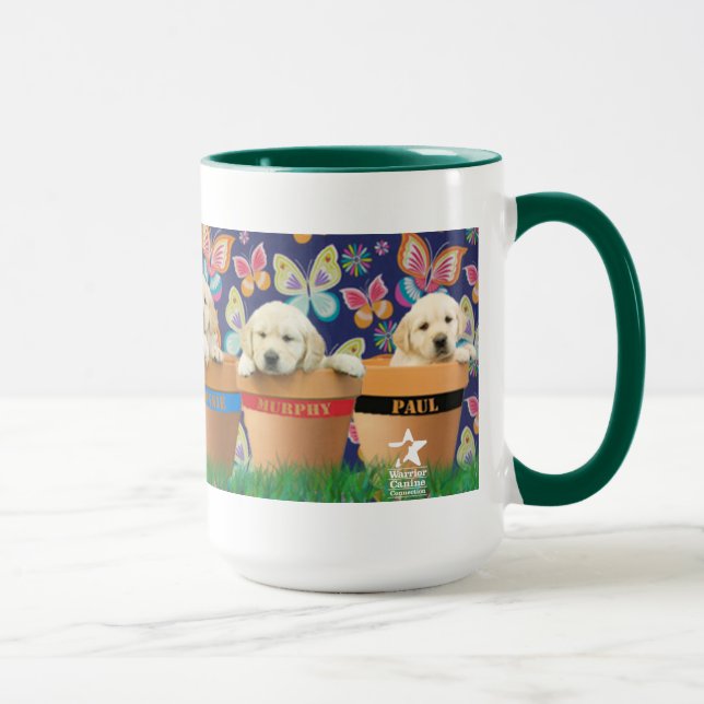 Puppies in Flowerpots mug (Right)