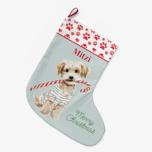 Puppies in Pajamas Dog Large Christmas Stocking