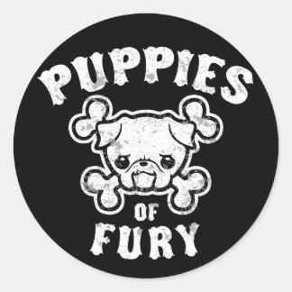 Puppies of Fury Classic Round Sticker