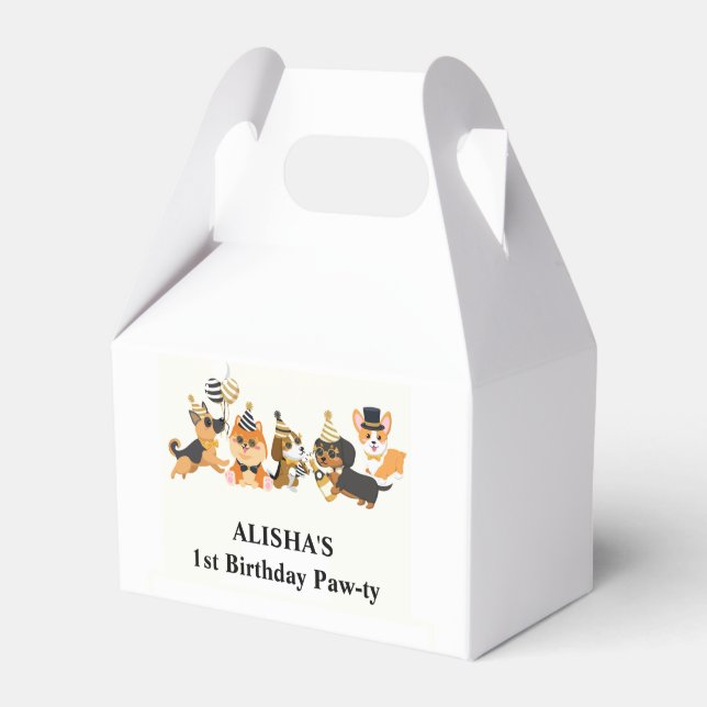Puppies Pet Dogs Birthday  Favour Box (Front Side)