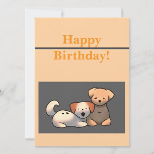 Puppies, puppy happy birthday card