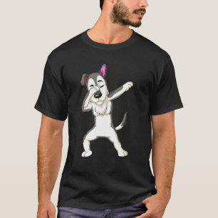 Puppies White Dabbing Dog Husky T-Shirt