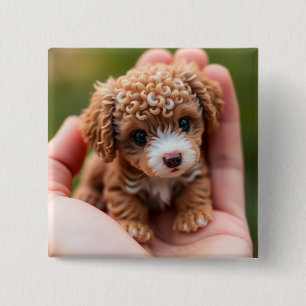 Puppy 15 Cm Square Badge